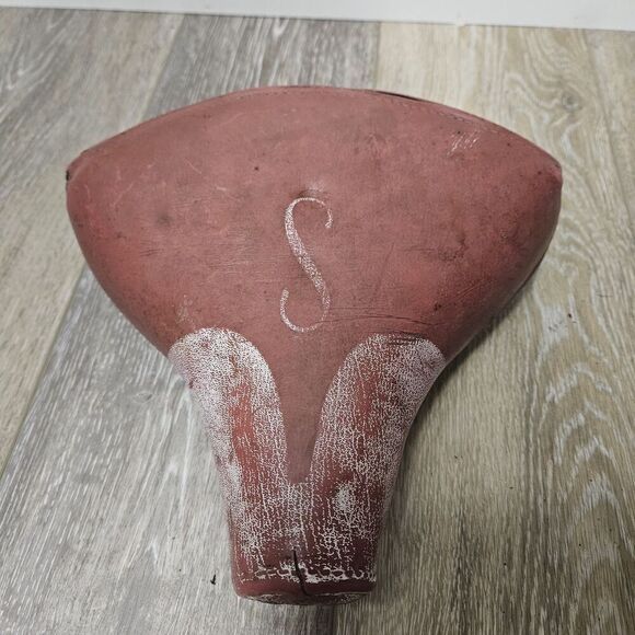 Mesinger Schwinn Vintage 60s S Seat Monogram Dual Sping Saddle Red White Retro - Picture 7 of 11